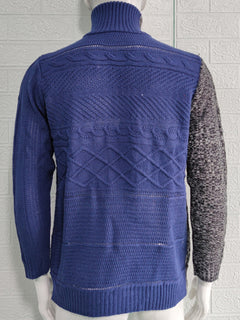 Dapper Dreams: Enchanting High-Neck Knit Sweater for Gentlemen