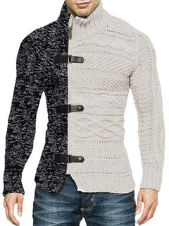 Dapper Dreams: Enchanting High-Neck Knit Sweater for Gentlemen