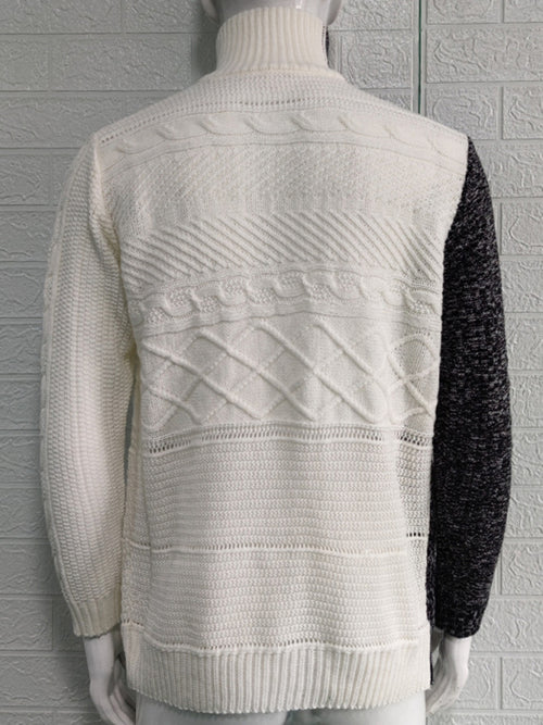 Dapper Dreams: Enchanting High-Neck Knit Sweater for Gentlemen