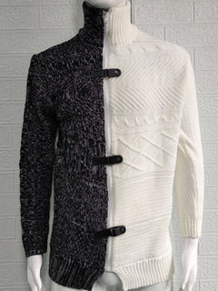 Dapper Dreams: Enchanting High-Neck Knit Sweater for Gentlemen