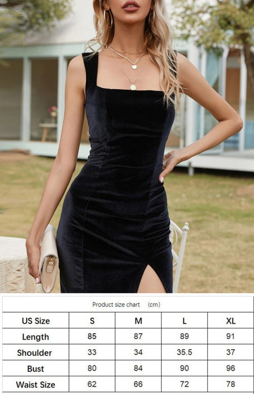 Luxurious Square Neck Package Hip Dress