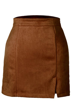 Chic Suede A-Line Half Skirt: Your Style Elevator!