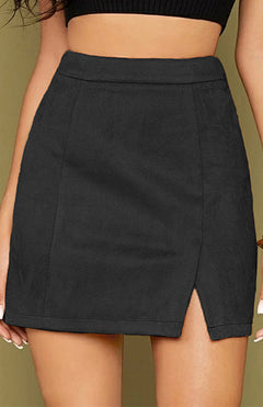 Chic Suede A-Line Half Skirt: Your Style Elevator!