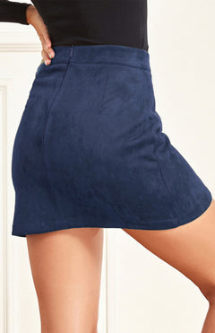 Chic Suede A-Line Half Skirt: Your Style Elevator!