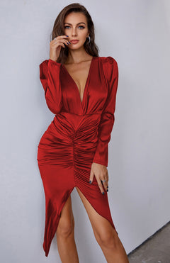 Elegance Redefined: Deep V Hip Dress