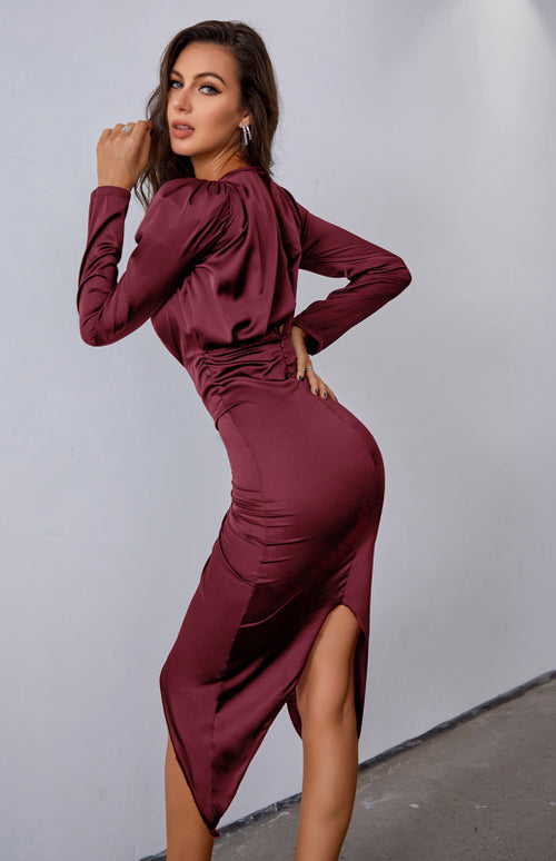 Elegance Redefined: Deep V Hip Dress