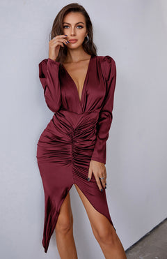 Elegance Redefined: Deep V Hip Dress