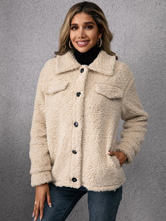 Snug & Stylish Plush Lapel Embrace Jacket