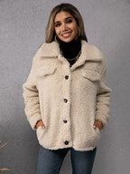 Snug & Stylish Plush Lapel Embrace Jacket