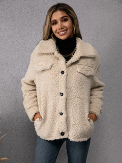 Snug & Stylish Plush Lapel Embrace Jacket