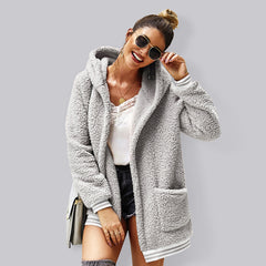 Charming Hooded Woolen Coat for Effortless Autumn Elegance