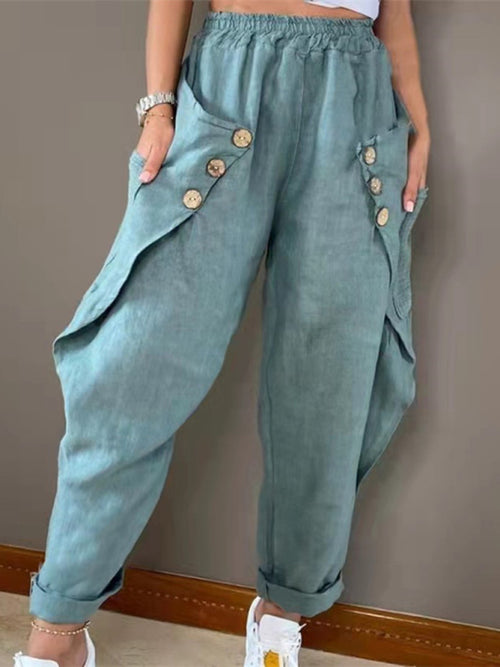 Everyday Cool Comfy Pocket Button Trousers