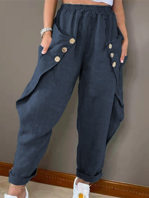 Everyday Cool Comfy Pocket Button Trousers