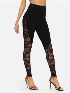 Slay All Day with Lace Stitching Leggings! 😍