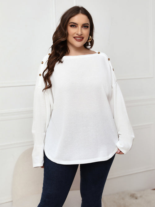 Enchanted Rose Embrace Off-Shoulder Plus Size Top