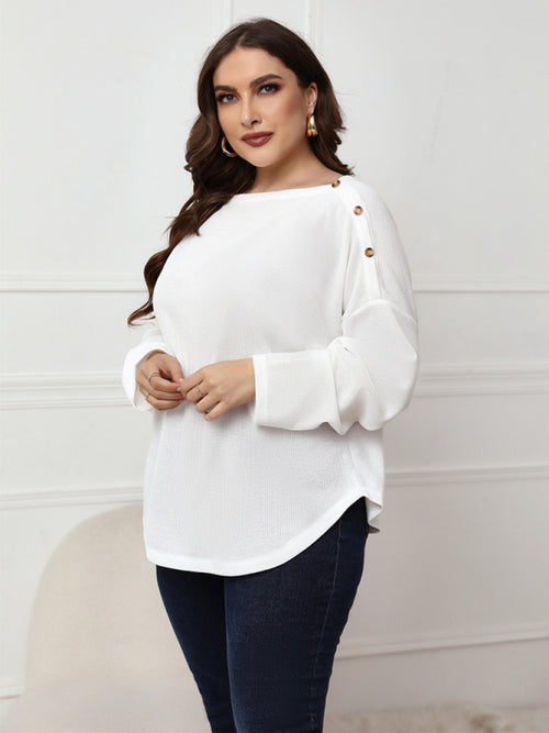 Enchanted Rose Embrace Off-Shoulder Plus Size Top