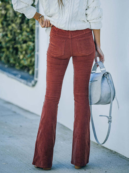 Get Stylish: High Waist Corduroy Pants 🌟