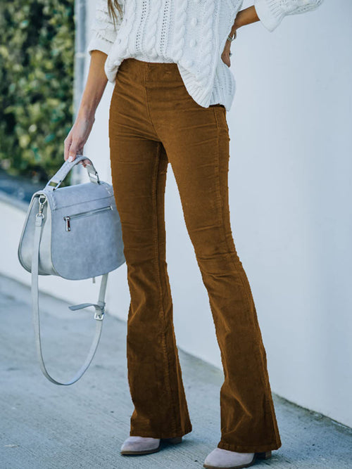 Get Stylish: High Waist Corduroy Pants 🌟