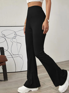 Chic Flared High Waist Knitted Trousers for Women