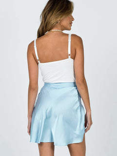 Chiffon Satin High Waist Tie Skirt