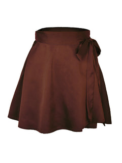 Chiffon Satin High Waist Tie Skirt