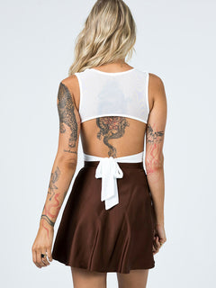 Chiffon Satin High Waist Tie Skirt