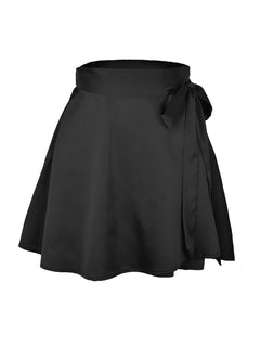 Chiffon Satin High Waist Tie Skirt