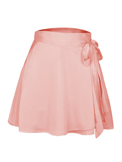 Chiffon Satin High Waist Tie Skirt