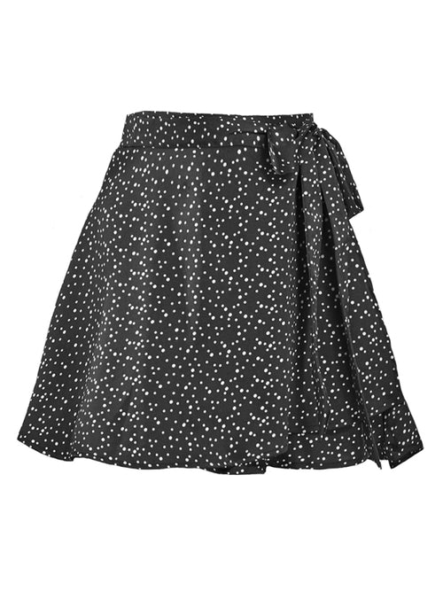 Chiffon Satin High Waist Tie Skirt