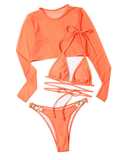 Enchanted Rosebud Three-Piece Graceful Swimsuit