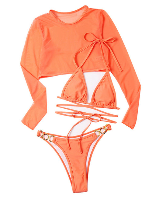 Enchanted Rosebud Three-Piece Graceful Swimsuit