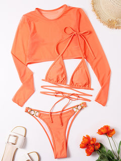 Enchanted Rosebud Three-Piece Graceful Swimsuit