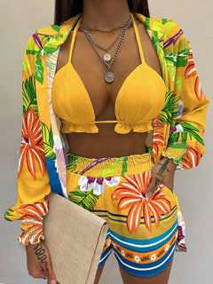 Floral Summer Suit Set: Three-Piece Chic Staple