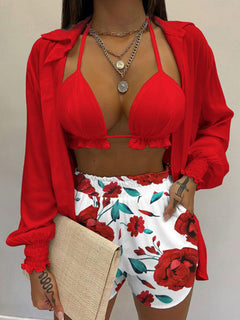 Floral Summer Suit Set: Three-Piece Chic Staple