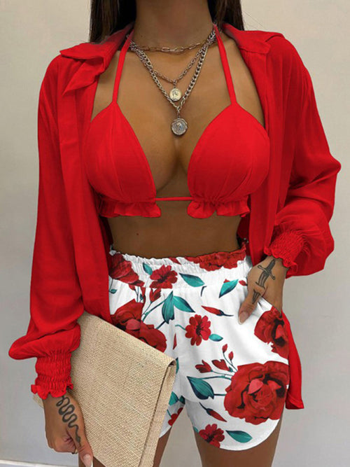 Floral Summer Suit Set: Three-Piece Chic Staple