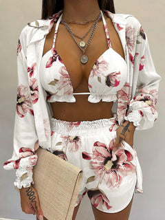 Floral Summer Suit Set: Three-Piece Chic Staple
