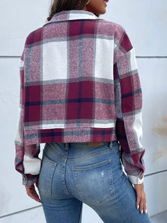 Chic & Cheerful Plaid Woven Jacket for Every Season