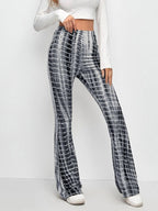 Chic Printed Flared Trousers for Effortless Style