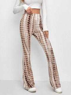 Chic Printed Flared Trousers for Effortless Style