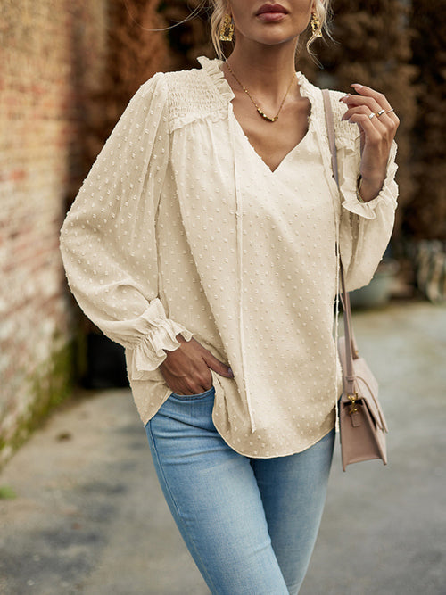 Chic V-Neck Knotted Top: Style & Comfort!