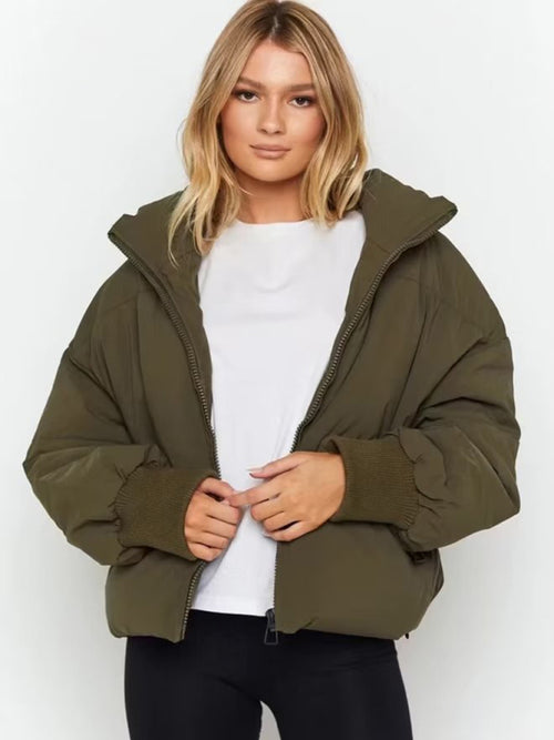 Charming Stand Collar Puffer Coat for Every Adventure