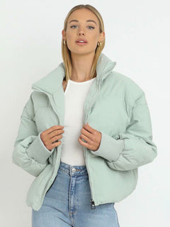 Charming Stand Collar Puffer Coat for Every Adventure