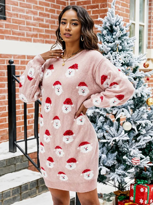 Jolly Santa Claus Snuggly Sweater Dress