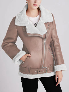 Chic Motorcycle Fur Coat for Stylish Adventures