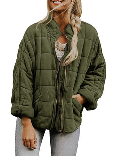 Charming Stand Collar Padded Jacket for Cozy Adventures