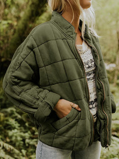 Charming Stand Collar Padded Jacket for Cozy Adventures