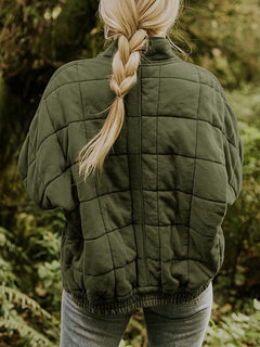 Charming Stand Collar Padded Jacket for Cozy Adventures