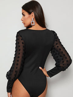 Luxury Backless Square Neck Bodysuit