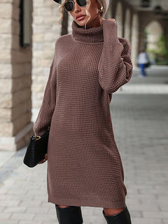 Luxurious Women's Turtleneck Sweater Dress