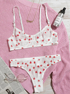 Enchanting Heart Mesh Lingerie Set